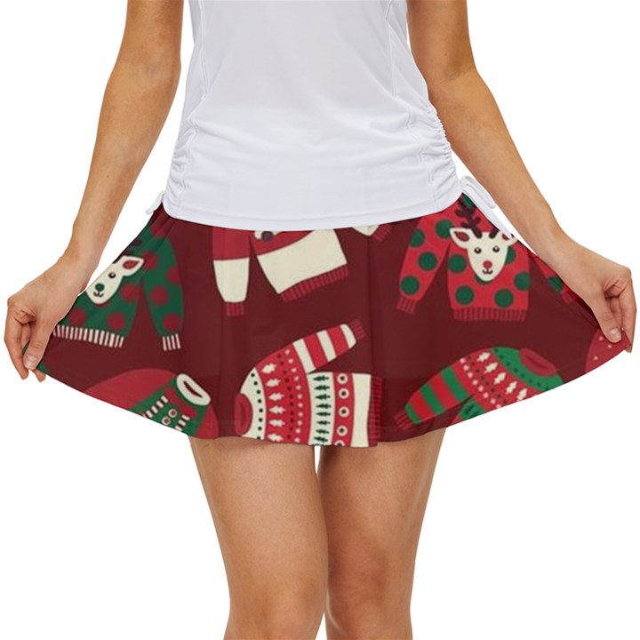 Ugly Sweater Wrapping Paper Women s Skort