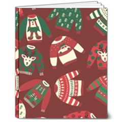 Ugly Sweater Wrapping Paper 8  X 10  Hardcover Notebook