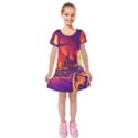 Far Future Human Colonization Kids  Short Sleeve Velvet Dress View1