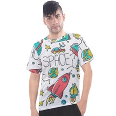 Space Cosmos Seamless Pattern Seamless Pattern Doodle Style Men s Sport Top by Hannah976