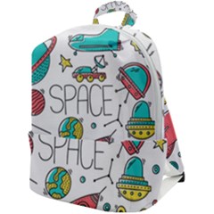 Space Cosmos Seamless Pattern Seamless Pattern Doodle Style Zip Up Backpack by Hannah976