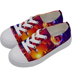 Far Future Human Colonization Kids  Low Top Canvas Sneakers by Hannah976