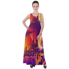 Far Future Human Colonization Empire Waist Velour Maxi Dress by Hannah976