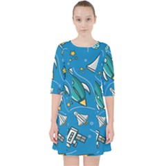 About Space Seamless Pattern Quarter Sleeve Pocket Dress by Hannah976