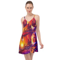 Far Future Human Colonization Summer Time Chiffon Dress by Hannah976