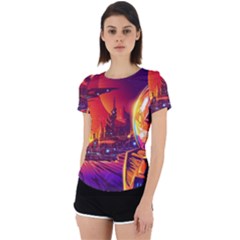 Far Future Human Colonization Back Cut Out Sport T-shirt by Hannah976