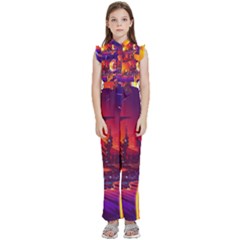 Far Future Human Colonization Kids  Sleeveless Ruffle Edge Band Collar Chiffon One Piece by Hannah976