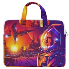 Far Future Human Colonization Macbook Pro 16  Double Pocket Laptop Bag  by Hannah976