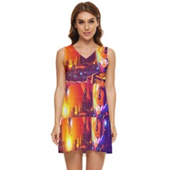 Far Future Human Colonization Tiered Sleeveless Mini Dress by Hannah976