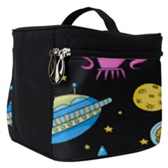 Seamless Pattern With Space Objects Ufo Rockets Aliens Hand Drawn Elements Space Make Up Travel Bag (small) by Hannah976