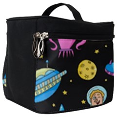 Seamless Pattern With Space Objects Ufo Rockets Aliens Hand Drawn Elements Space Make Up Travel Bag (big) by Hannah976