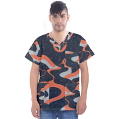 Dessert And Mily Way  pattern  Men s V-neck Scrub Top