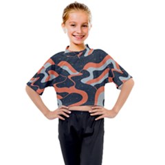 Dessert And Mily Way  pattern  Kids Mock Neck T-shirt