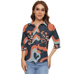 Dessert And Mily Way  pattern  Women s Quarter Sleeve Pocket Shirt