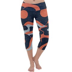 Dessert And Mily Way  pattern  Capri Yoga Leggings by coffeus