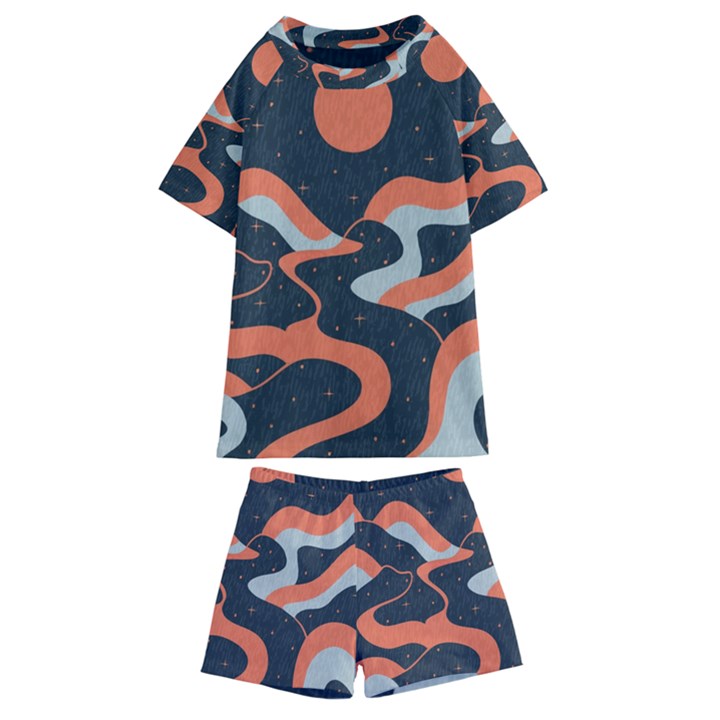 Dessert and Mily way  Pattern  Kids  Swim T-Shirt and Shorts Set