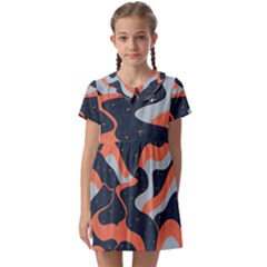 Dessert And Mily Way  pattern  Kids  Asymmetric Collar Dress by coffeus