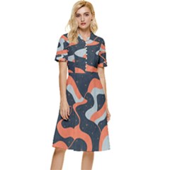 Dessert And Mily Way  pattern  Button Top Knee Length Dress by coffeus