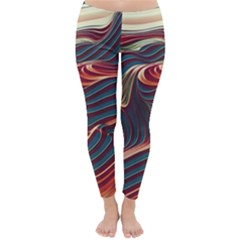 Dessert Storm Wave  pattern  Classic Winter Leggings by coffeus