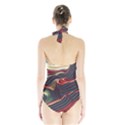 Dessert storm wave  Pattern  Halter Swimsuit View2