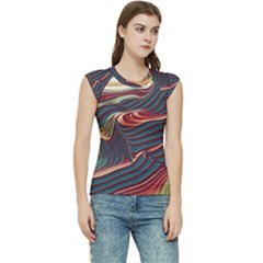 Dessert Storm Wave  pattern  Women s Raglan Cap Sleeve T-shirt by coffeus