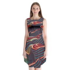 Dessert Storm Wave  pattern  Sleeveless Chiffon Dress   by coffeus