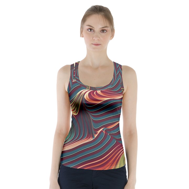 Dessert storm wave  Pattern  Racer Back Sports Top