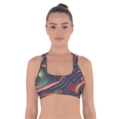 Dessert Storm Wave  pattern  Cross Back Sports Bra