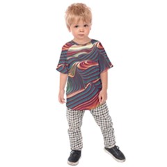 Dessert Storm Wave  pattern  Kids  Raglan T-shirt