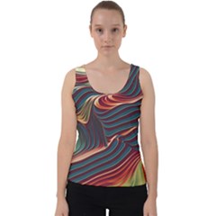 Dessert Storm Wave  pattern  Velvet Tank Top