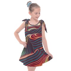 Dessert Storm Wave  pattern  Kids  Tie Up Tunic Dress by coffeus