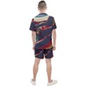 Dessert storm wave  Pattern  Men s Mesh T-Shirt and Shorts Set View2