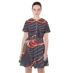 Dessert Storm Wave  pattern  Sailor Dress by coffeus