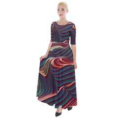 Dessert Storm Wave  pattern  Half Sleeves Maxi Dress by coffeus