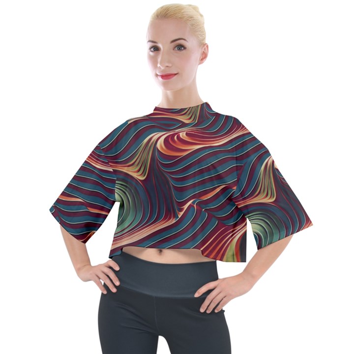 Dessert storm wave  Pattern  Mock Neck T-Shirt