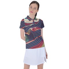 Dessert Storm Wave  pattern  Women s Polo T-shirt