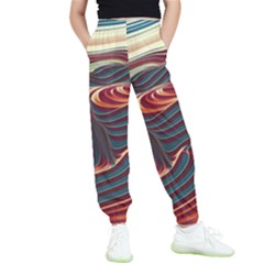 Dessert Storm Wave  pattern  Kids  Joggers by coffeus