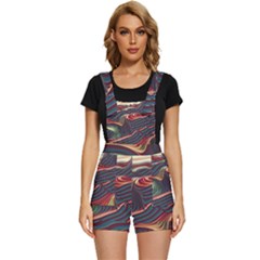 Dessert Storm Wave  pattern  Short Overalls by coffeus