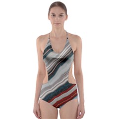 Dessert Road  pattern  All Over Print Design Cut-out One Piece Swimsuit by coffeus