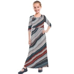 Dessert Road  pattern  All Over Print Design Kids  Quarter Sleeve Maxi Dress by coffeus