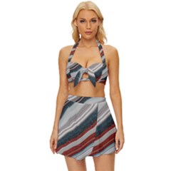 Dessert Road  pattern  All Over Print Design Vintage Style Bikini Top And Skirt Set  by coffeus