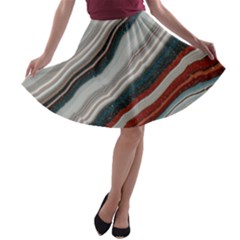 Dessert Road  pattern  All Over Print Design A-line Skater Skirt by coffeus