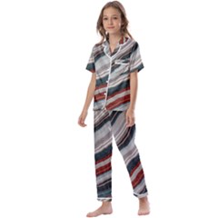 Dessert Road  pattern  All Over Print Design Kids  Satin Short Sleeve Pajamas Set by coffeus