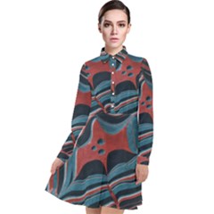 Dessert Land  pattern  All Over Print Design Long Sleeve Chiffon Shirt Dress by coffeus