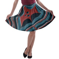 Dessert Land  pattern  All Over Print Design A-line Skater Skirt by coffeus