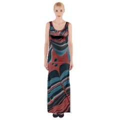 Dessert Land  pattern  All Over Print Design Thigh Split Maxi Dress by coffeus