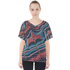 Dessert Land  pattern  All Over Print Design V-neck Dolman Drape Top by coffeus