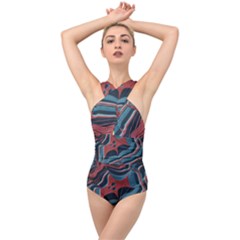 Dessert Land  pattern  All Over Print Design Cross Front Low Back Swimsuit