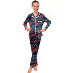 Dessert Land  pattern  All Over Print Design Kids  Satin Long Sleeve Pajamas Set by coffeus