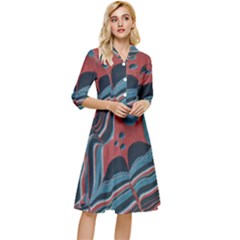 Dessert Land  pattern  All Over Print Design Classy Knee Length Dress